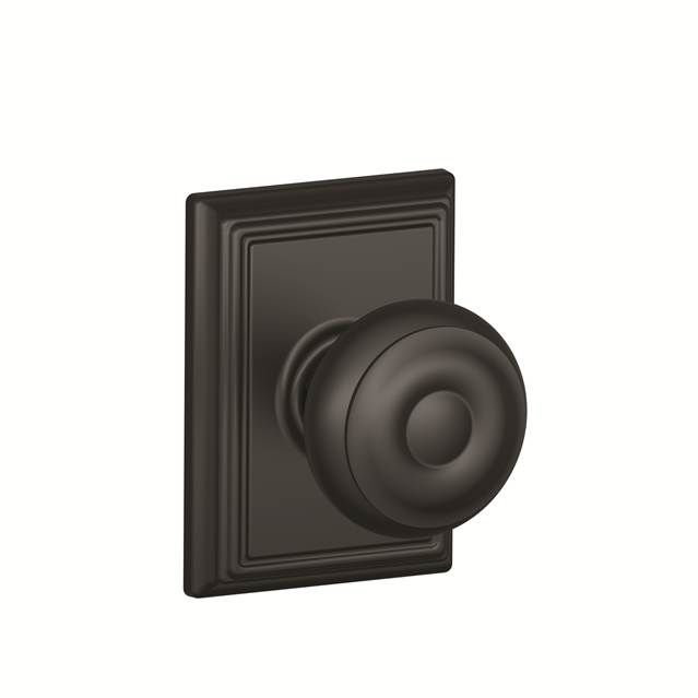Georgian Single Cylinder Interior Knob Set (Exterior Portion Sold Separately), Matte Black, Yes