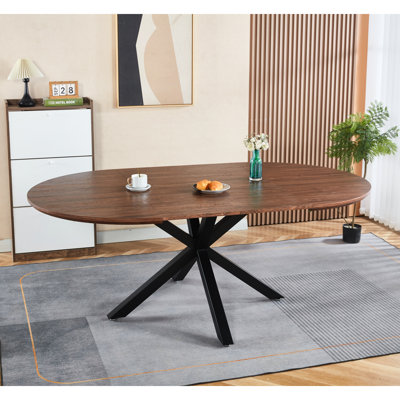 Table basse à conception extensible, plateau et pieds en métal, 120/160 / 200X120x75cm, couleur noyer, option d'assemblage rapide, agencement de couleurs, étapes d'installation simples