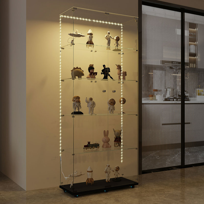 Tempered Glass Display Cabinet, Black
