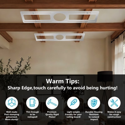 48-Pack New Construction Mounting Plate, For 4 Inch Rough Downlight, Shallow Recessed Lighting Housing Plate, Universal Light Fixture Mounting Bracket for LED Recessed Lighting