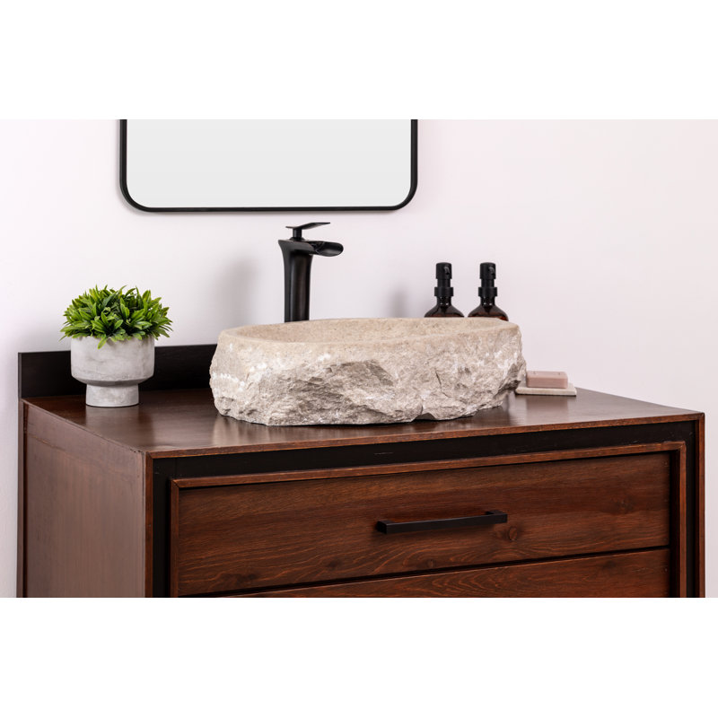 Natural Stone Vessel Bathroom Sink Rustic Ojinaga Marble