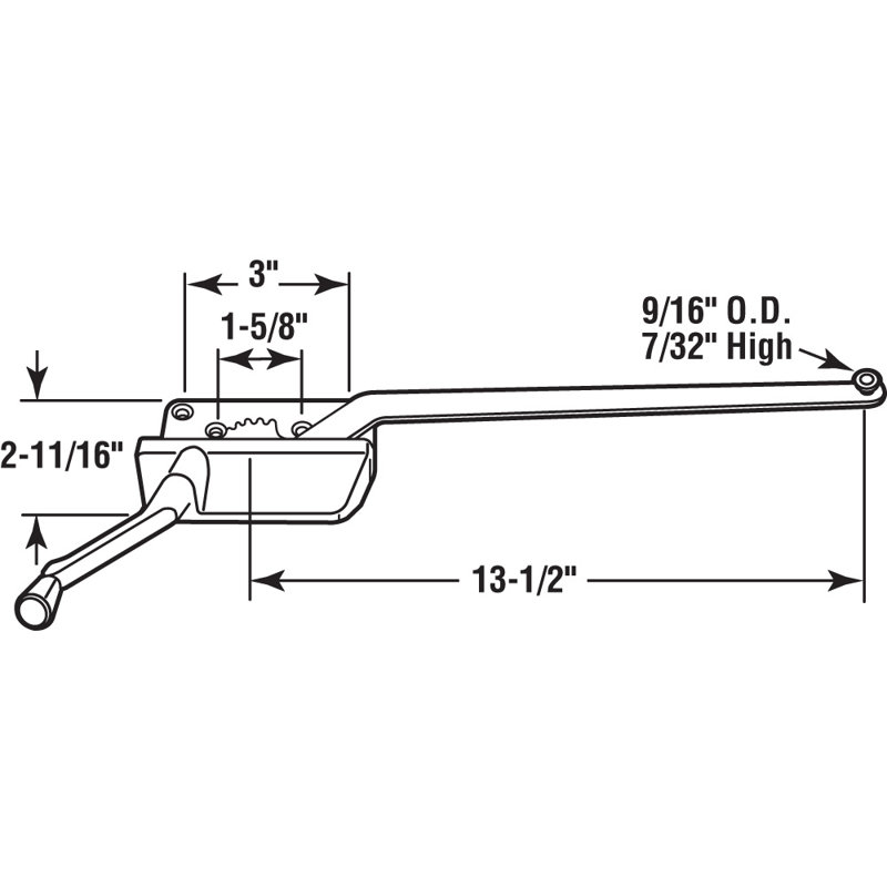 Left Hand Wood or Vinyl Casement Window Operator