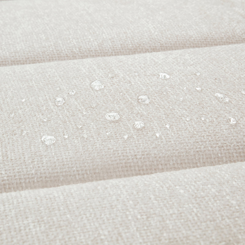 Woodcroft Modern Waterproof Chenille Upholstered Headboard Platform Bed With Vertical Quilting