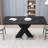 Hine Modern Dining Table, Extendable Dining Table, Faux Marble Table Top, Extension Table Top-648737000-648737003