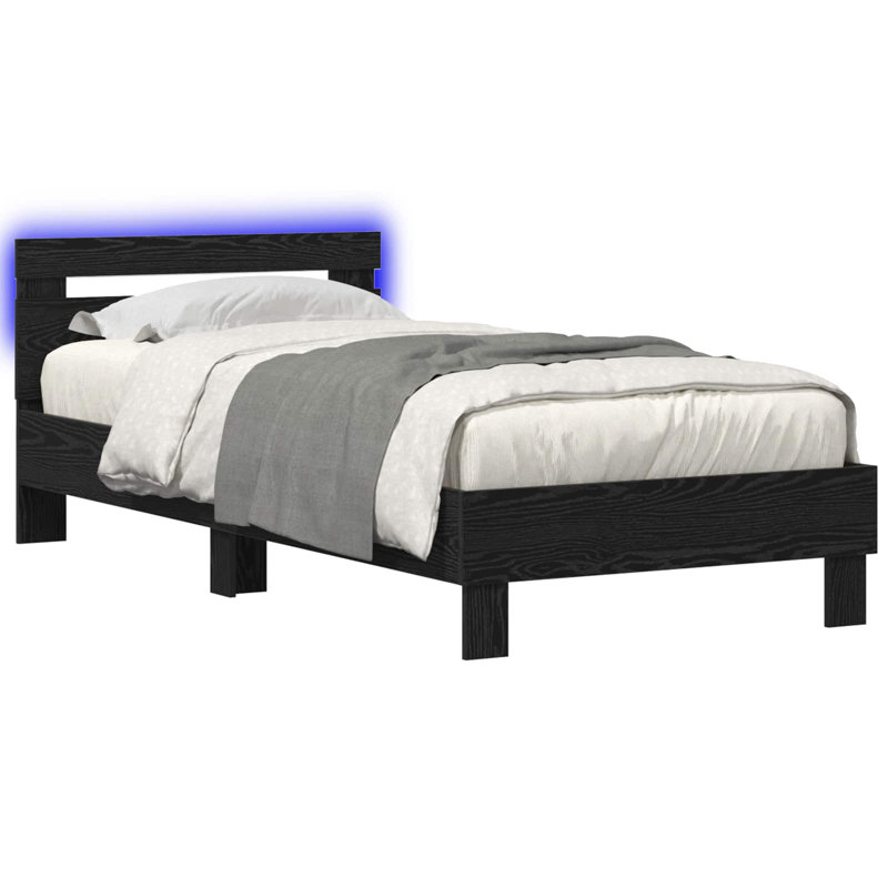 Bed Frame, Black Oak