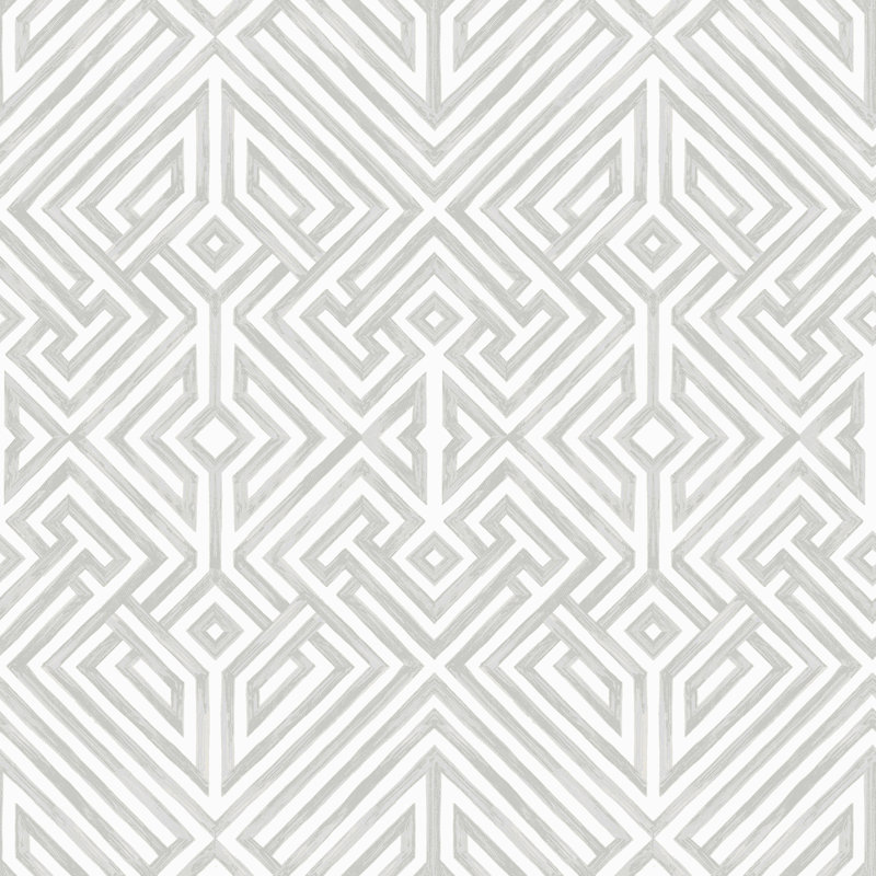Lyon Gold Geometric Key Wallpaper, Silver
