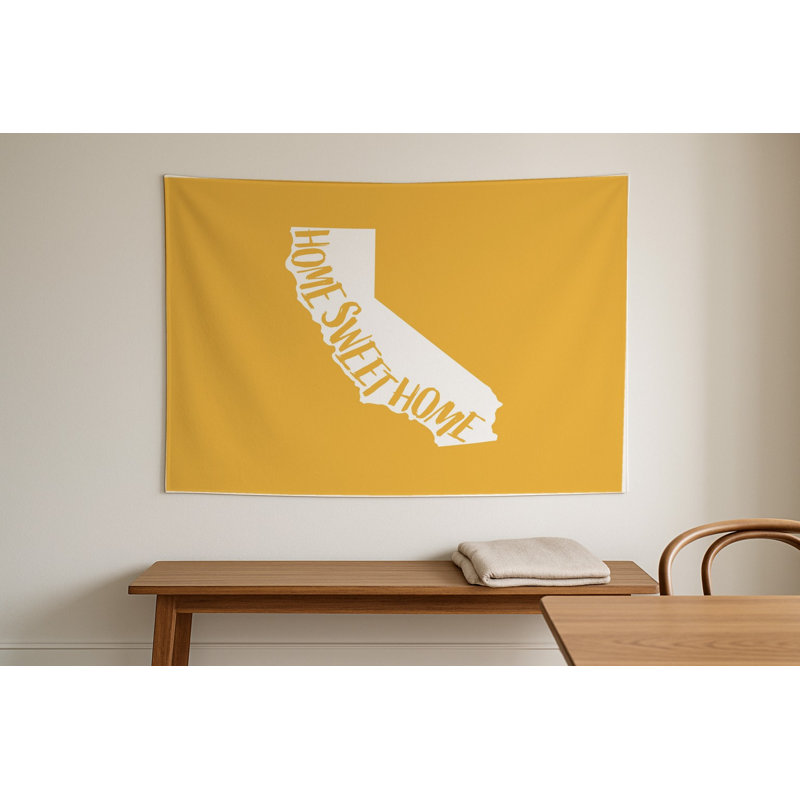 DOUX FOYER — Silhouette de l'État de Californie — Peinture murale d'intérieur paysage, 80" H x 68" W