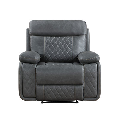 DARK GRAY Breathable Air Leather Power W/ USB Reclining Chair