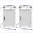 Set of 2 16" White Farmhouse Nightstands with Charging Station & Storage, Rustic Bedroom Bedside Tables, Sofa Side End Tables-106406756-106406754