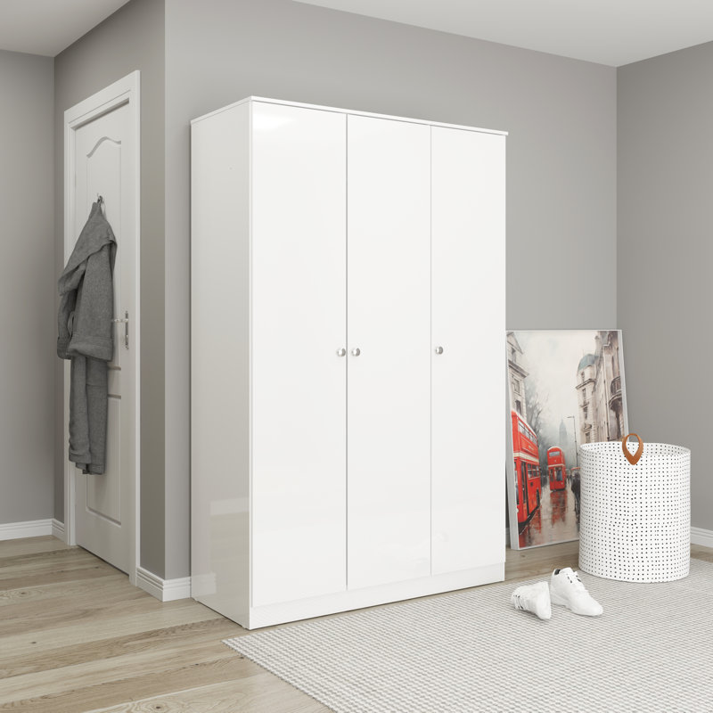 Sydnea 3 Door Wardrobe, White