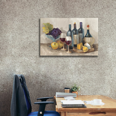 «Wine and Fruit I V2 Light» par Albena Hristova, art mural sur toile, 40 po x 26 po