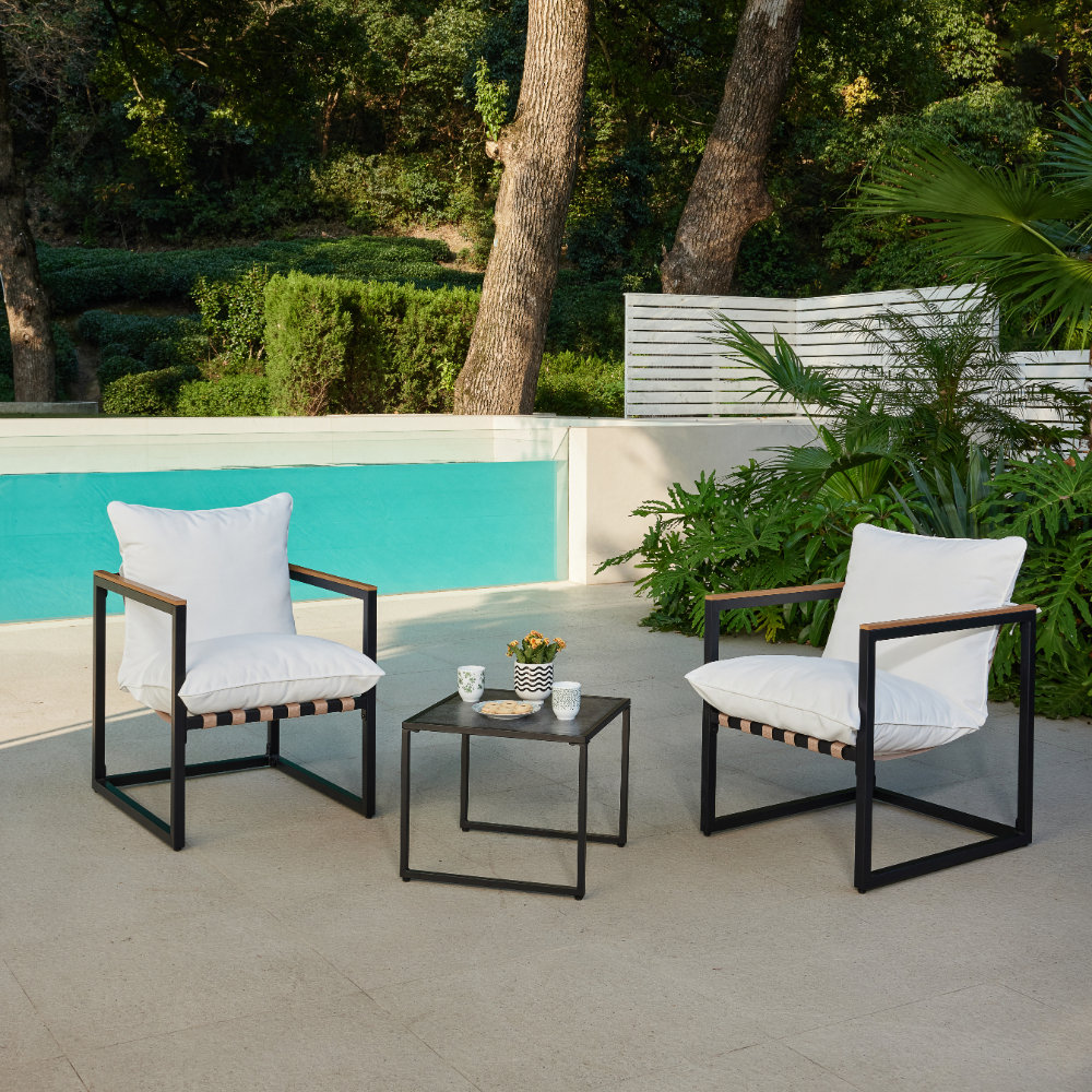 Blazewood 2 - Person Seating Group with Cushions