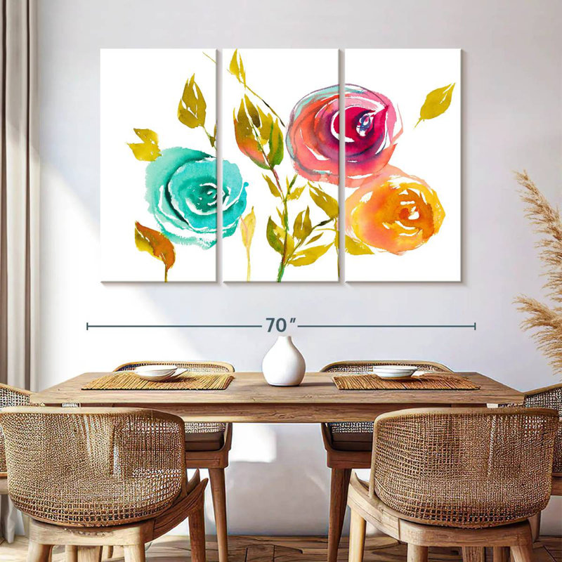 Harnek Trio moderne de fleurs I, H 42 po x l 65 po