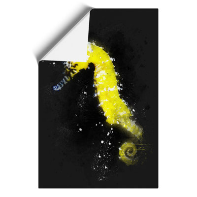 Yellow Seahorse Paint Splash - Unframed Graphic Art
