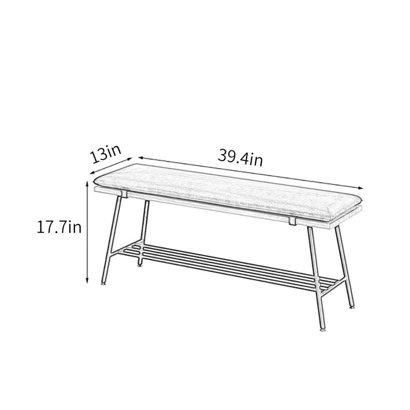 Banc de rangement pour chaussures 39,4 po, Noir / Noir