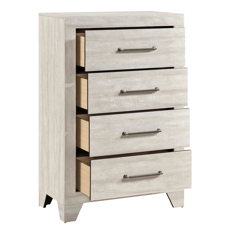 Commode de rangement contemporaine 4 tiroirs en bois pour chambre à coucher 1 pièce