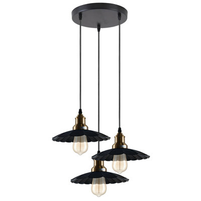 Sharpe 3 - Light Black Cluster Pendant