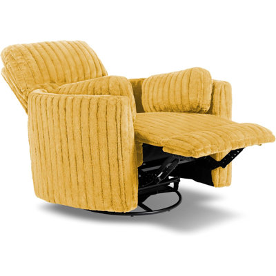  Fauteuil inclinable électrique oscillant pivotant à 360 ° avec siège de 24 po de largeur et ports USB Type-C, jaune