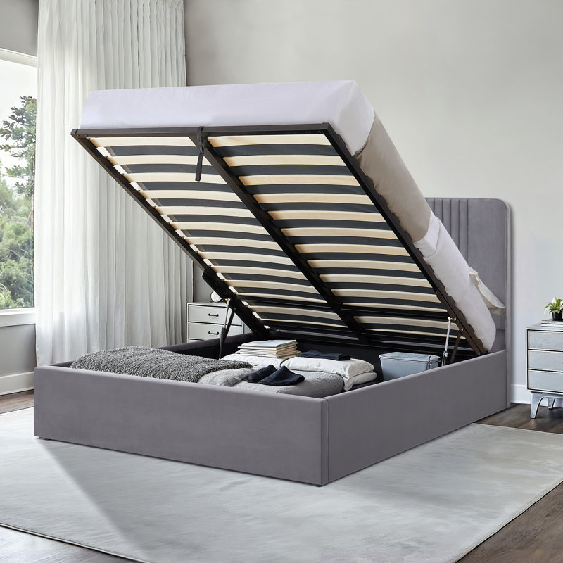 Melrose Ottoman Lift Up Storage Bed, Grey