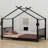 Metal House Platform Bed-535125242