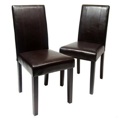 Chaise Parson en cuir massif rembourré, ensemble de 2
