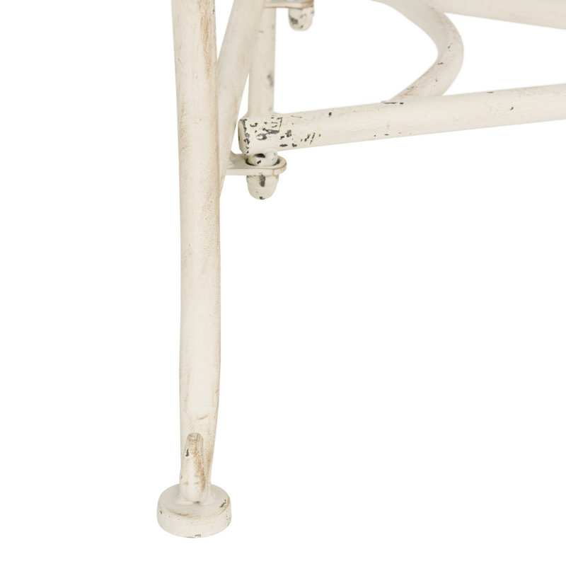 Hornellsville Metal Outdoor Bench, Antique White