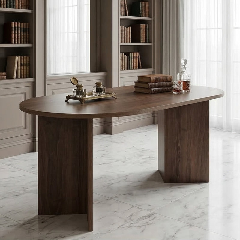 Aveline 71" Oval Multipurpose Dining And Conference Table, Dark Brown