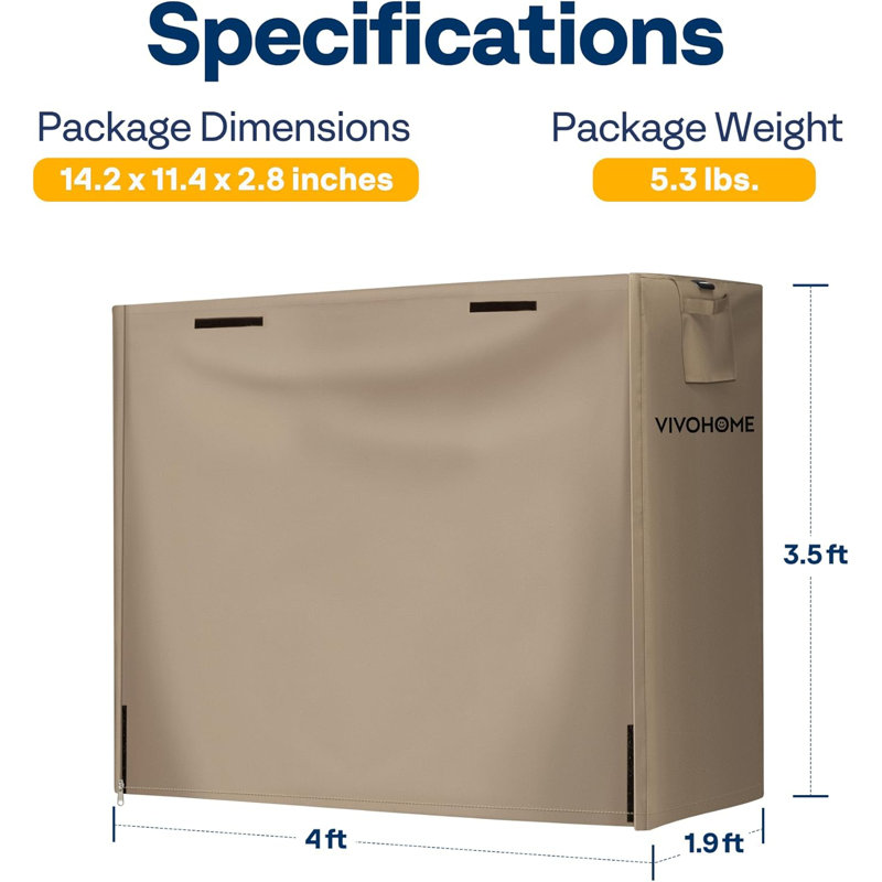 Housse pour support à bûches Oxford, H 42 po x l 22,8 po x P 48 po