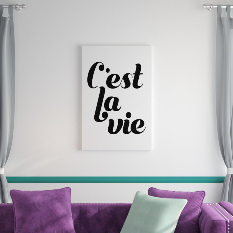 «La Vie IV», art textuel sur toile, H 36 po x l 24 po
