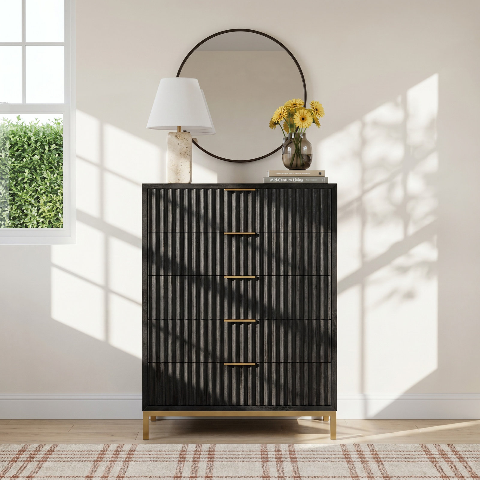 Elyza 36" Mahogany Dresser, Black