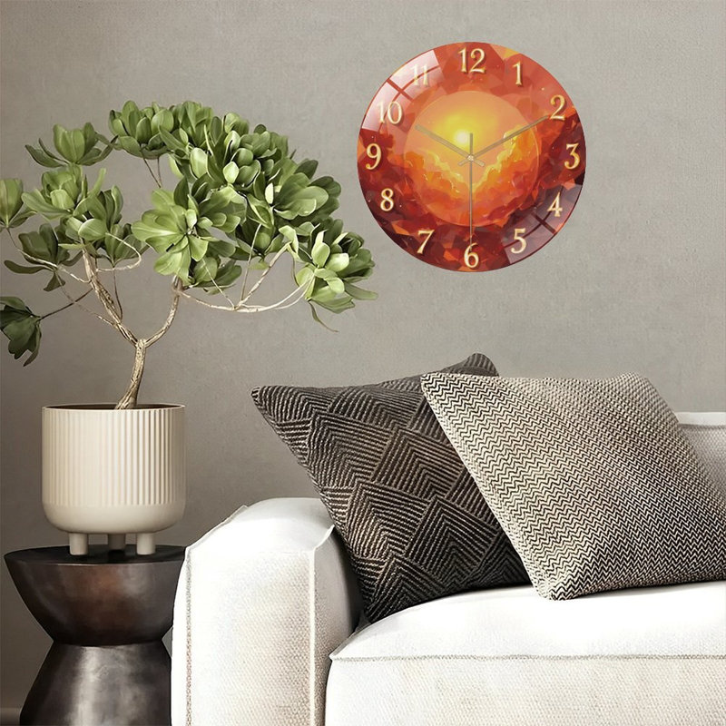 Horloge murale en verre Fiery