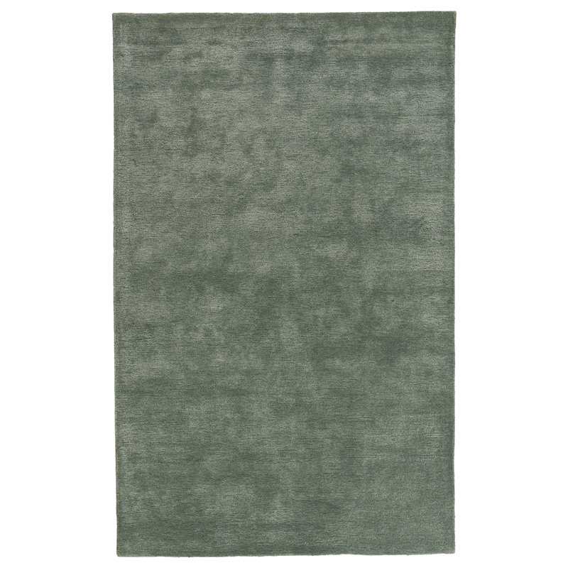 Tapis en laine / tencel touffeté à la main, Bleu ardoise, 7'9" x 9'9"