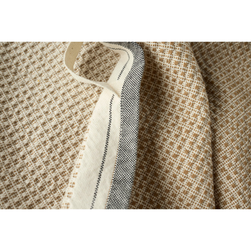 Bay Cotton Stripe Jacquard Tea Towel Kitchen Towel, Hazel/Undyed