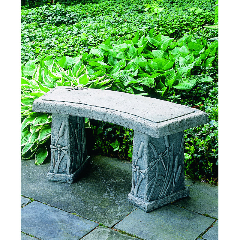 Banc de jardin en pierre / béton Gillis Dragonfly, Nero Nuovo