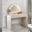 Makeup Vanity Table With Touch Screen Lighted Mirror, Dressing Table With A Drawer And Curved Edges