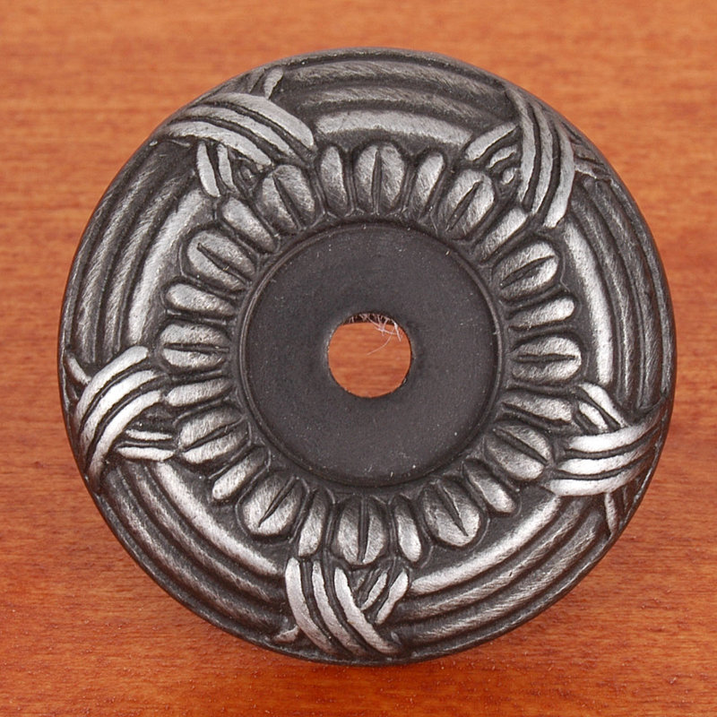 Cross and Petal Knob Backplate BP Series, Distressed Nickel