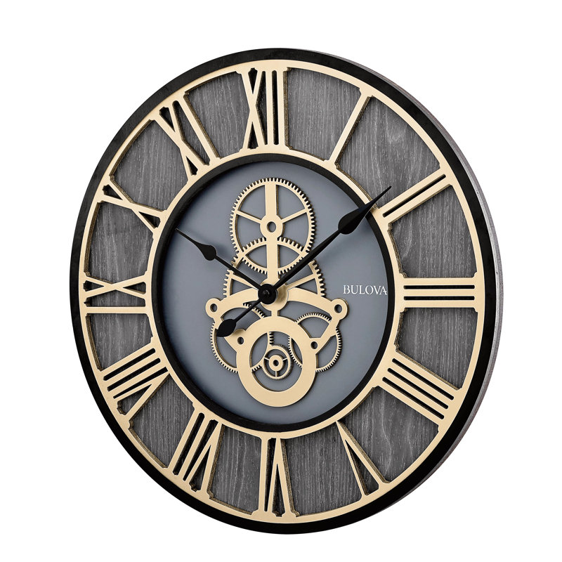 Timepiece Wood and Metal Wall Clock, C4347