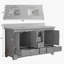 Meuble-lavabo double autoportant de 60 po avec pierre artificielle entièrement assemblé-1518800111