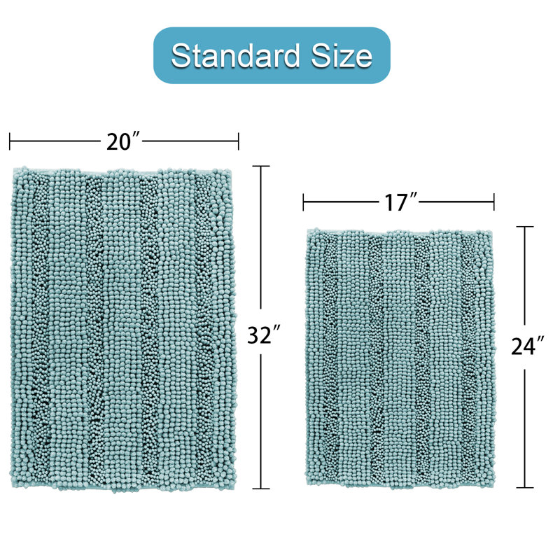 Ensemble de 2 tapis de bain Ruhl, Turquoise
