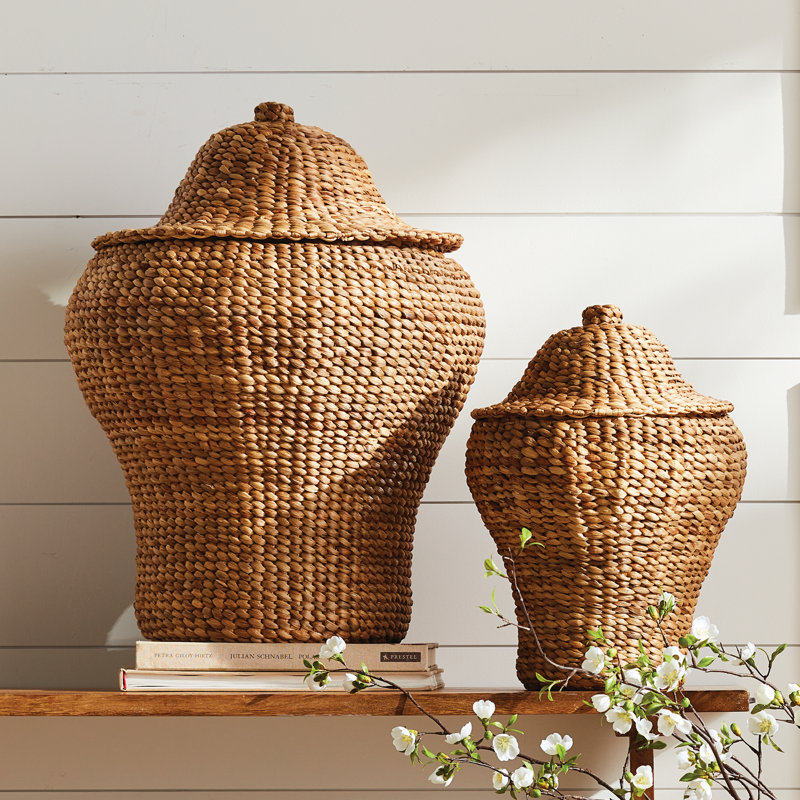 Handmade Water Hyacinth Ginger Jar