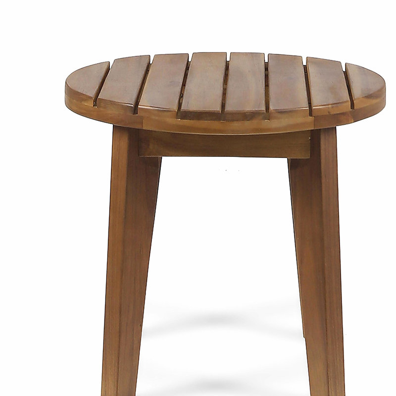 Table d'appoint d'extérieur en bois d'acacia 16 po, finition teck, Teck