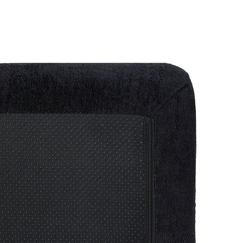 111,5 po de style américain en forme de L, tissu chenille noir, 4 sièges, reconfiguration facile et sièges confortables modernes, avec fonctionnalité antidérapante, conception épurée, rembourrage