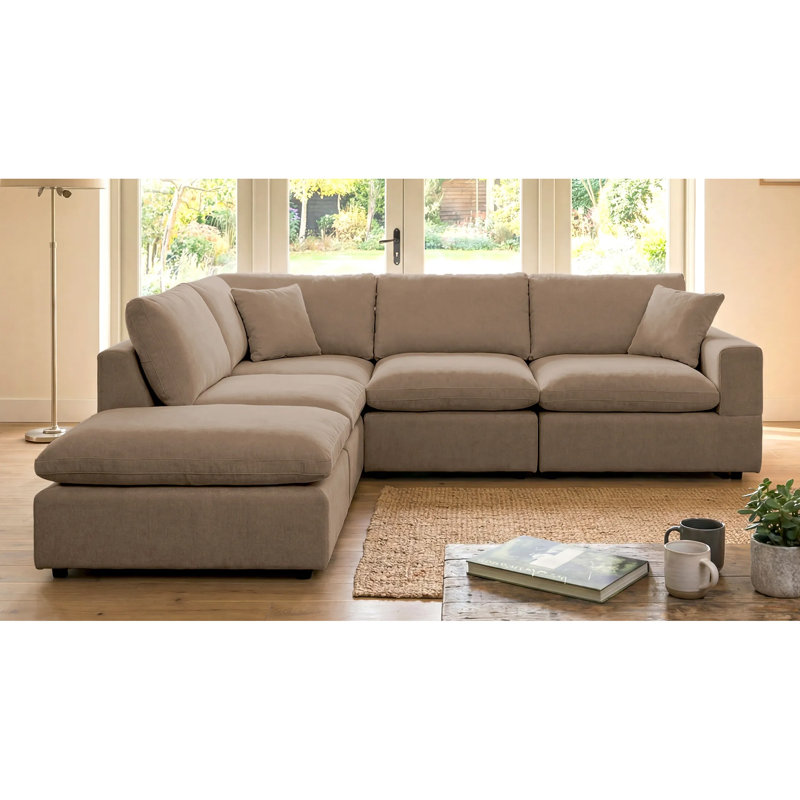 Rozalia 5 Seater Corner Sofa, Light Brown