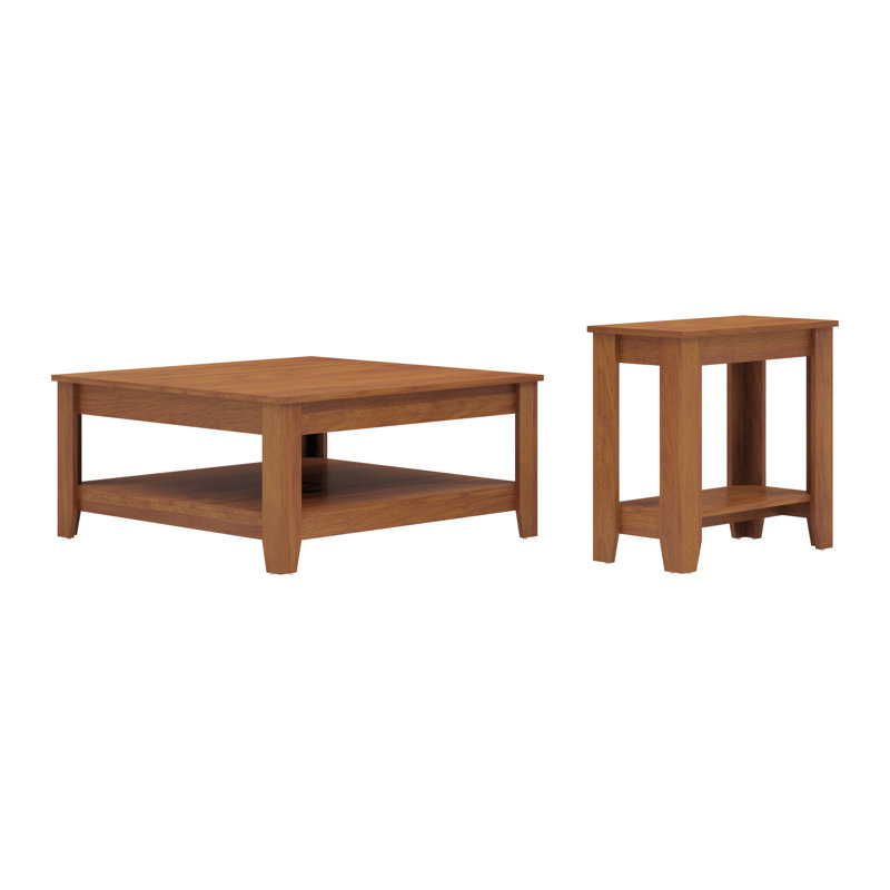 Weddel Basilico Transitional Coordinated 2 Piece Living Room Table Set, Dusty Gray Oak, Dusty Gray Oak