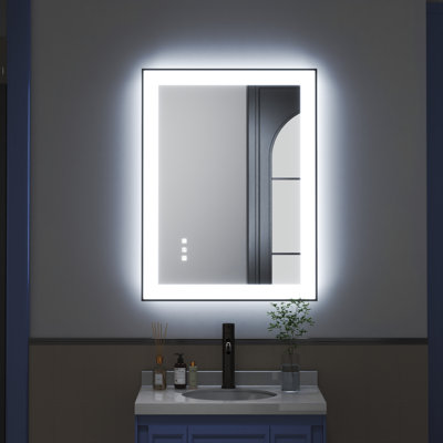Miroir de salle de bain en verre trempé à DEL rétroéclairé et certifié anti-buée Waterpar ETL & UL