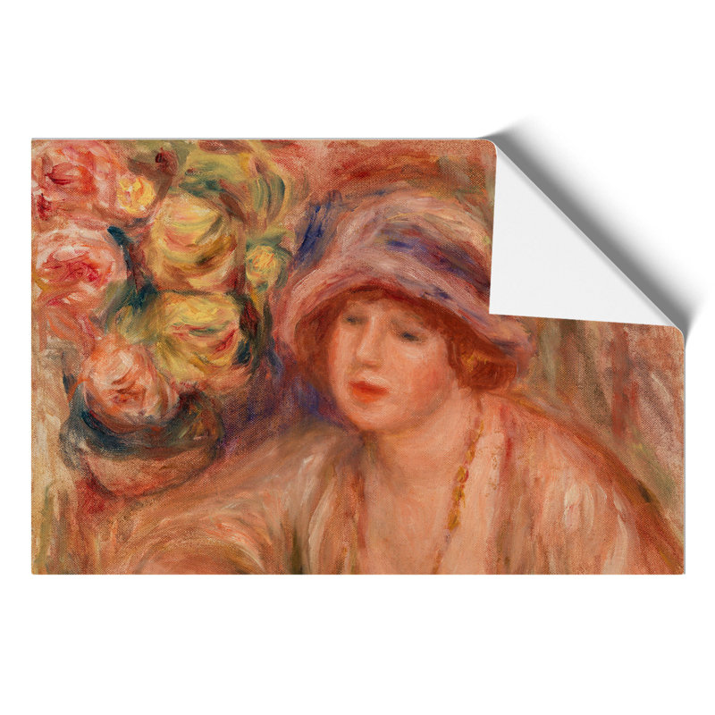 Woman Leaning by Pierre-Auguste Renoir - Unframed Painting, 42cm H x 59cm W x 0.1cm D