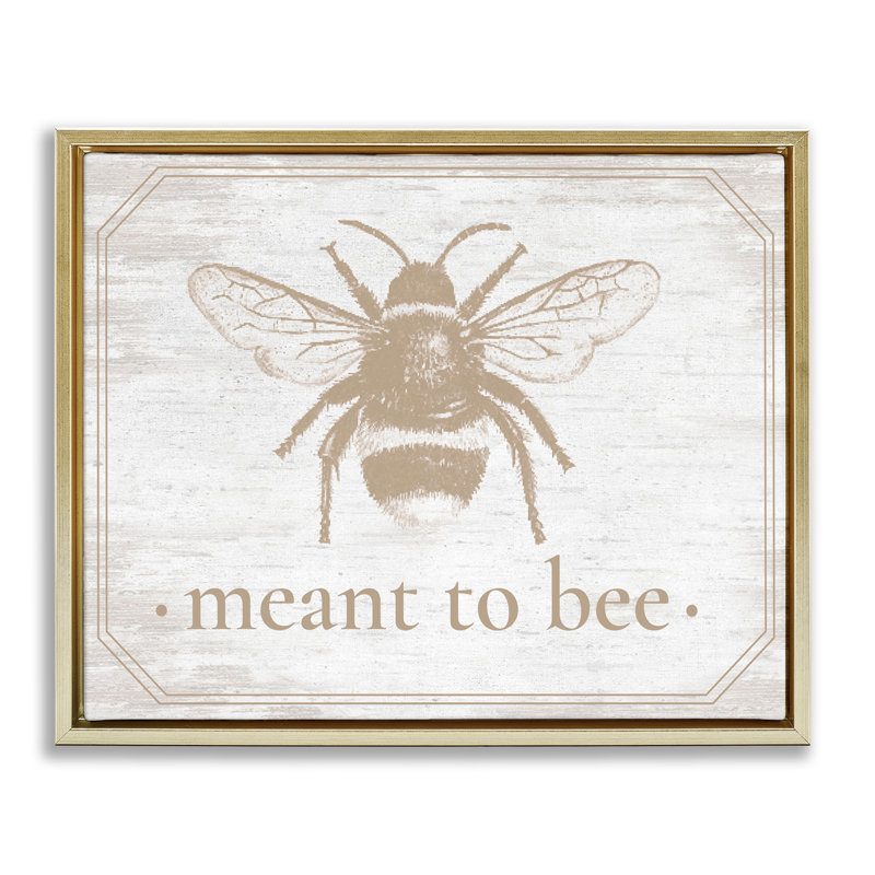 Cadre flottant Meant To Bee, H 17 po x l 21 po, Cadre flottant métallique doré