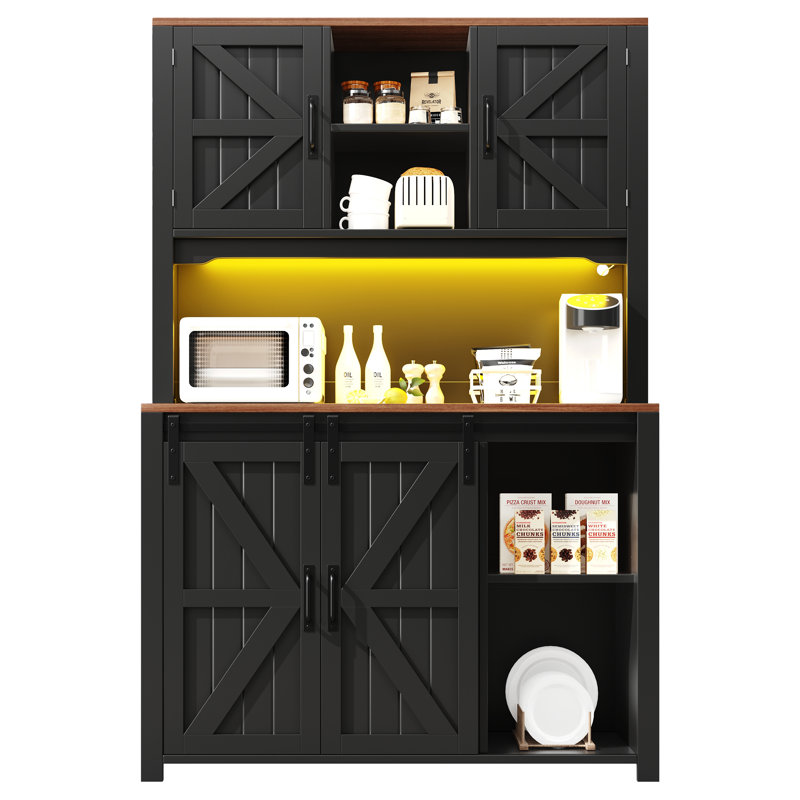175cm Kitchen Pantry, Black