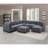Chenille Fabric Modular Sectional 9Pc Set Living Room Furniture Corner Sectional Couch 3X Corner Wedge 4X Armless Chairs And 2X Ottomans Tufted Back Exposed Wooden Base-1739323230