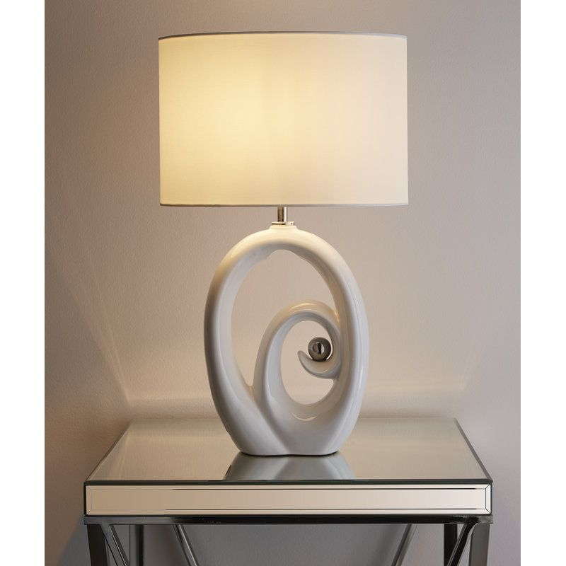 Gaubert Ceramic Table Lamp, White,  White